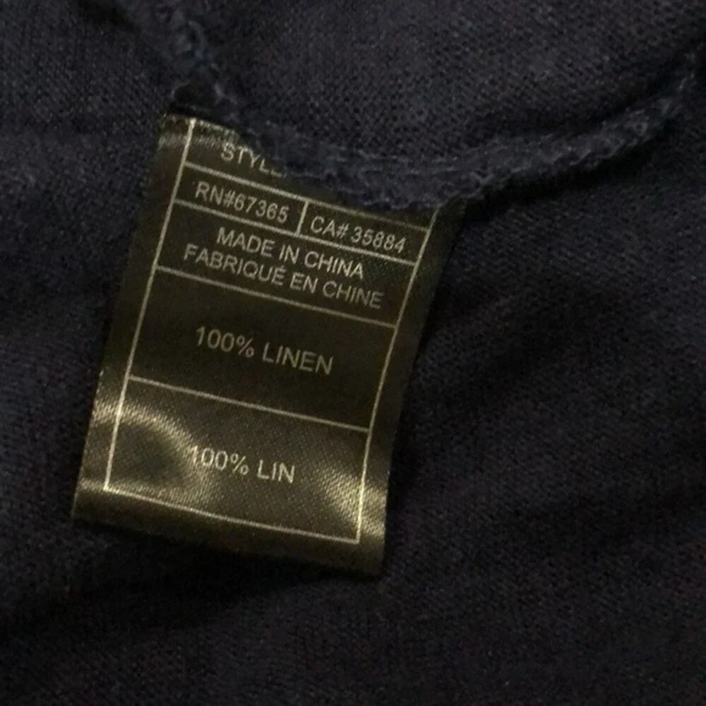 Cupcakes & Cashmere Linen Navy Open Back Tank